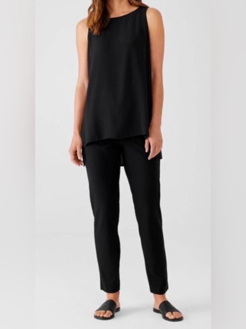 NEW Eileen Fisher Washable Stretch Crepe Slim Ankle Pants Black Plus Size 2X